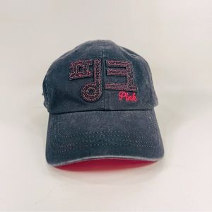 Pink & Blue Brand Black & Pink Asian Character Adjustable Baseball Cap Hat